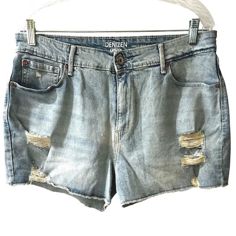 Levi's Denizen Women's High Waist‎ Blue Jean Shorts - Picture 2 of 5
